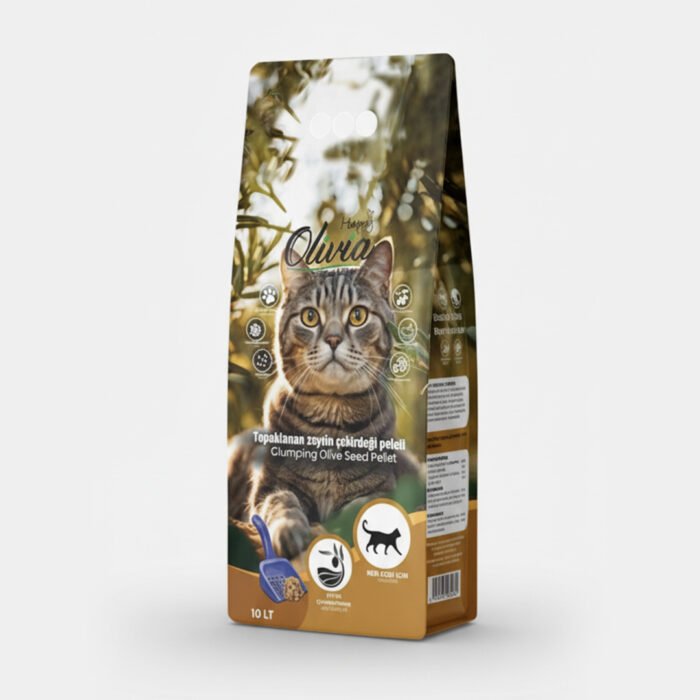 Zeytin Çekirdeği Peleti Kedi Kumu - 10 Litre - Görsel 1